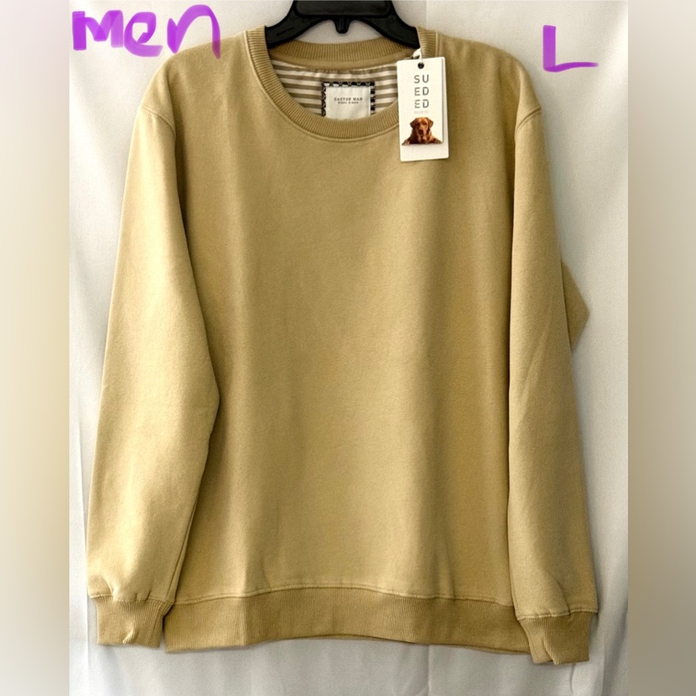 Sueded Beige Crewneck Sweater